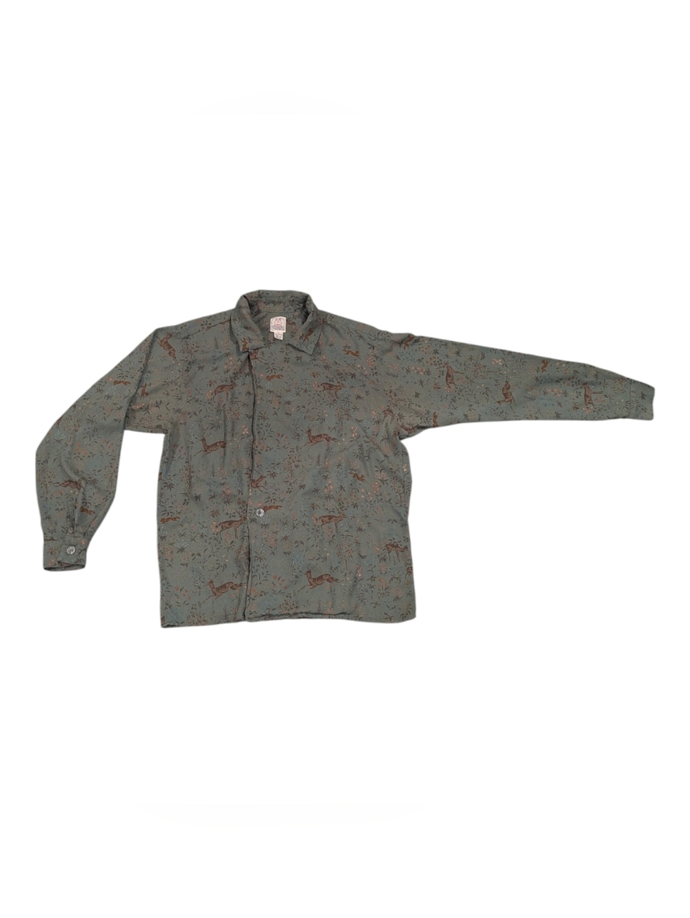 J.G. Hook Whimsical Woodland Notch Collar Button Up Long Sleeve Shirt - Sz 10